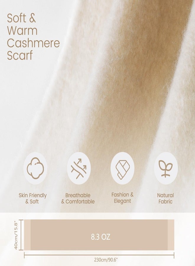Premillow Women's Mohair Winter Scarf Pure Color, Warm Winter Scarf for Women and Men, Super Soft Luxurious Cashmere Feel Women Scarfs, Creamy - Image 2